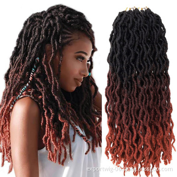 Wavy Gypsy Locs Crochet Hair Extensions Gypsy Faux Locks Braids Hair Synthetic Fiber 18inch 100g Solid And Ombre Color